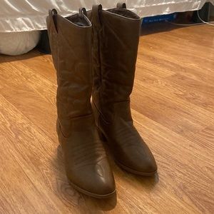 Brown cowboy boots